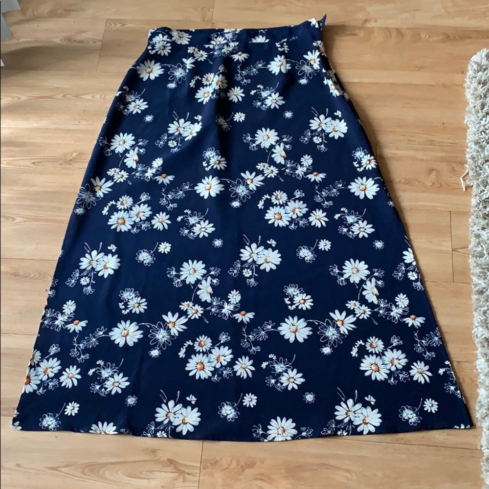 Vintage Floral Maxi Skirt w/ Slits